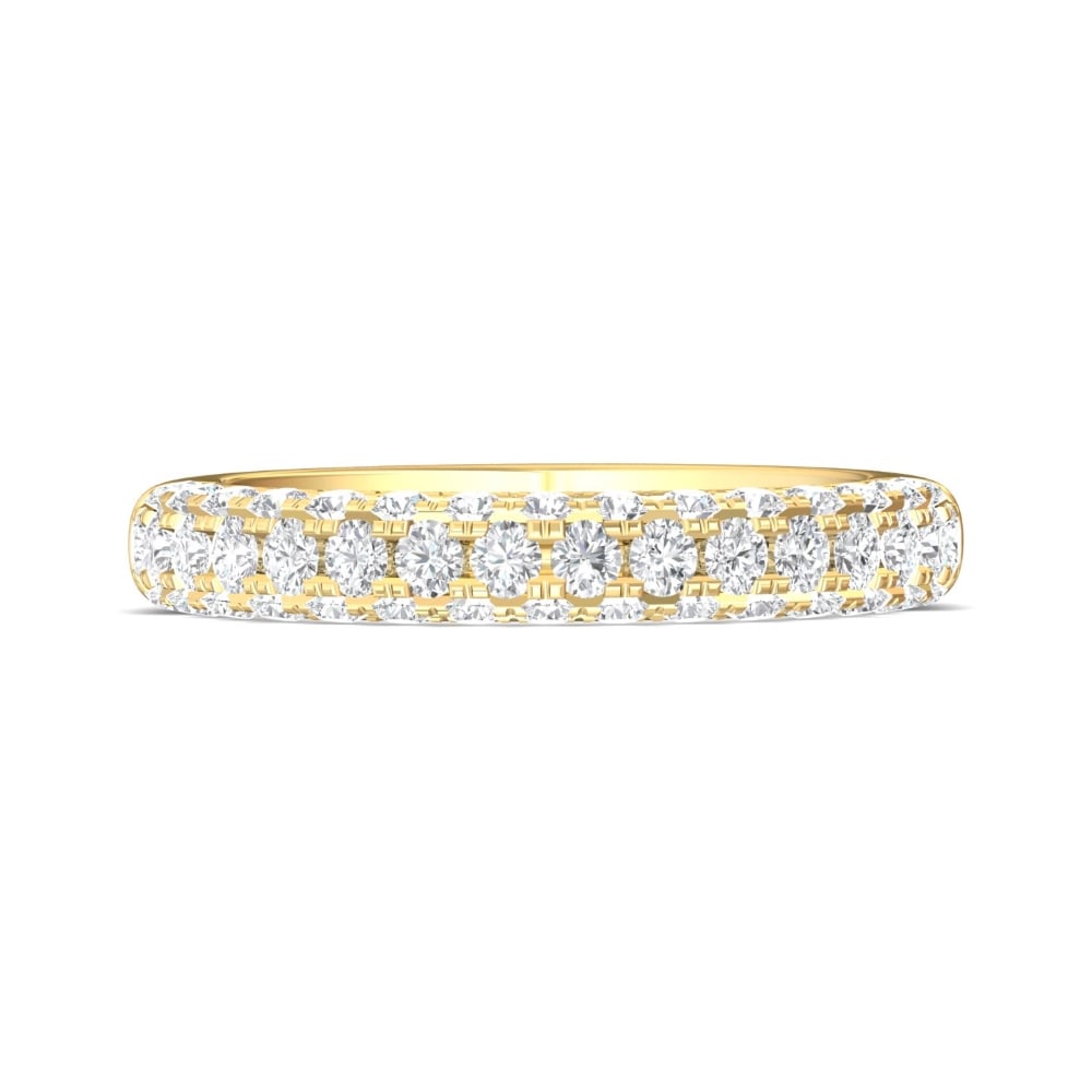 FlyerFit® 14K Yellow Gold Micropave Wedding Band