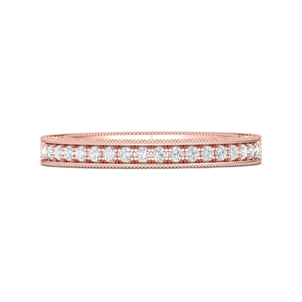 FlyerFit® 18K Pink Gold Vintage Wedding Band