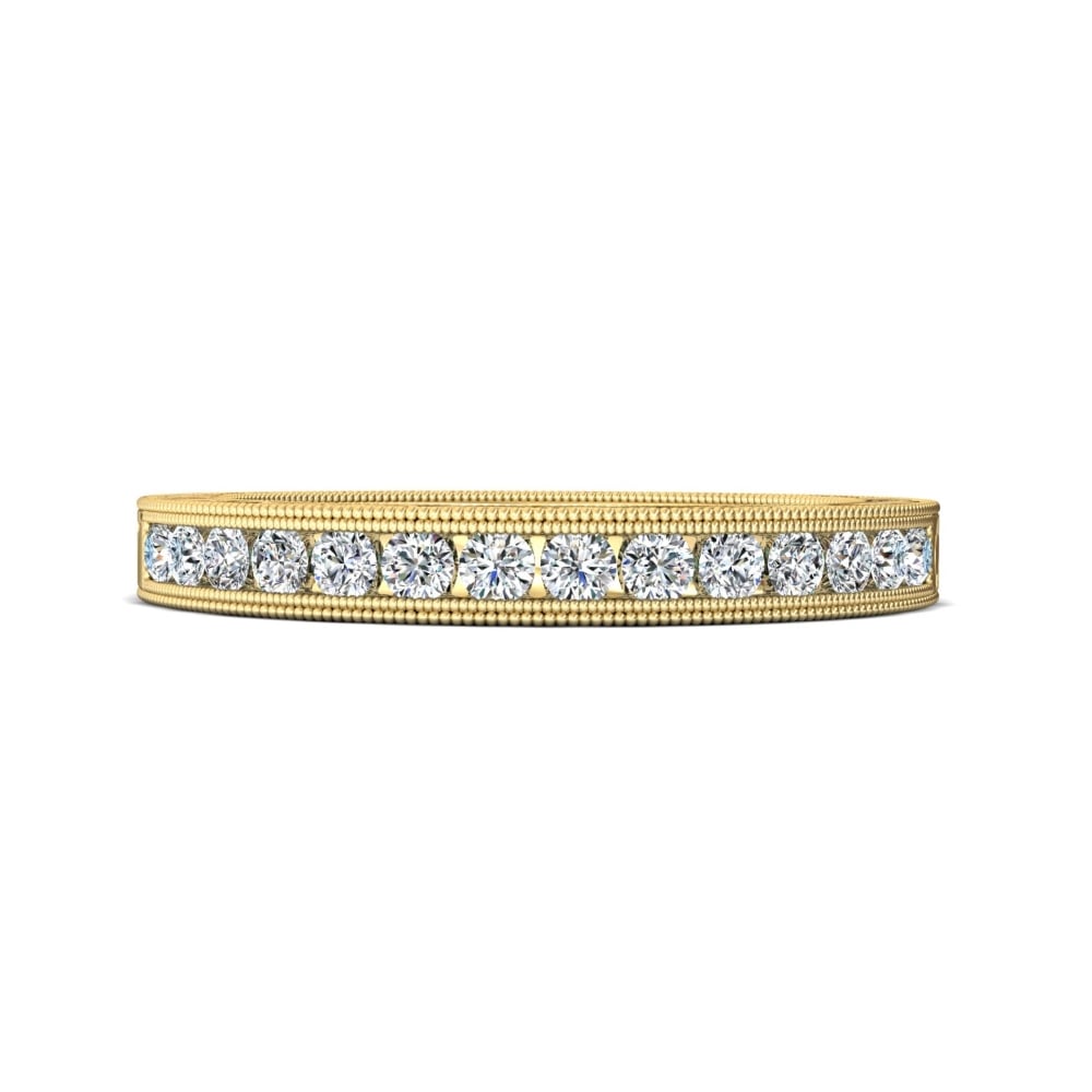 FlyerFit® 18K Yellow Gold Vintage Wedding Band