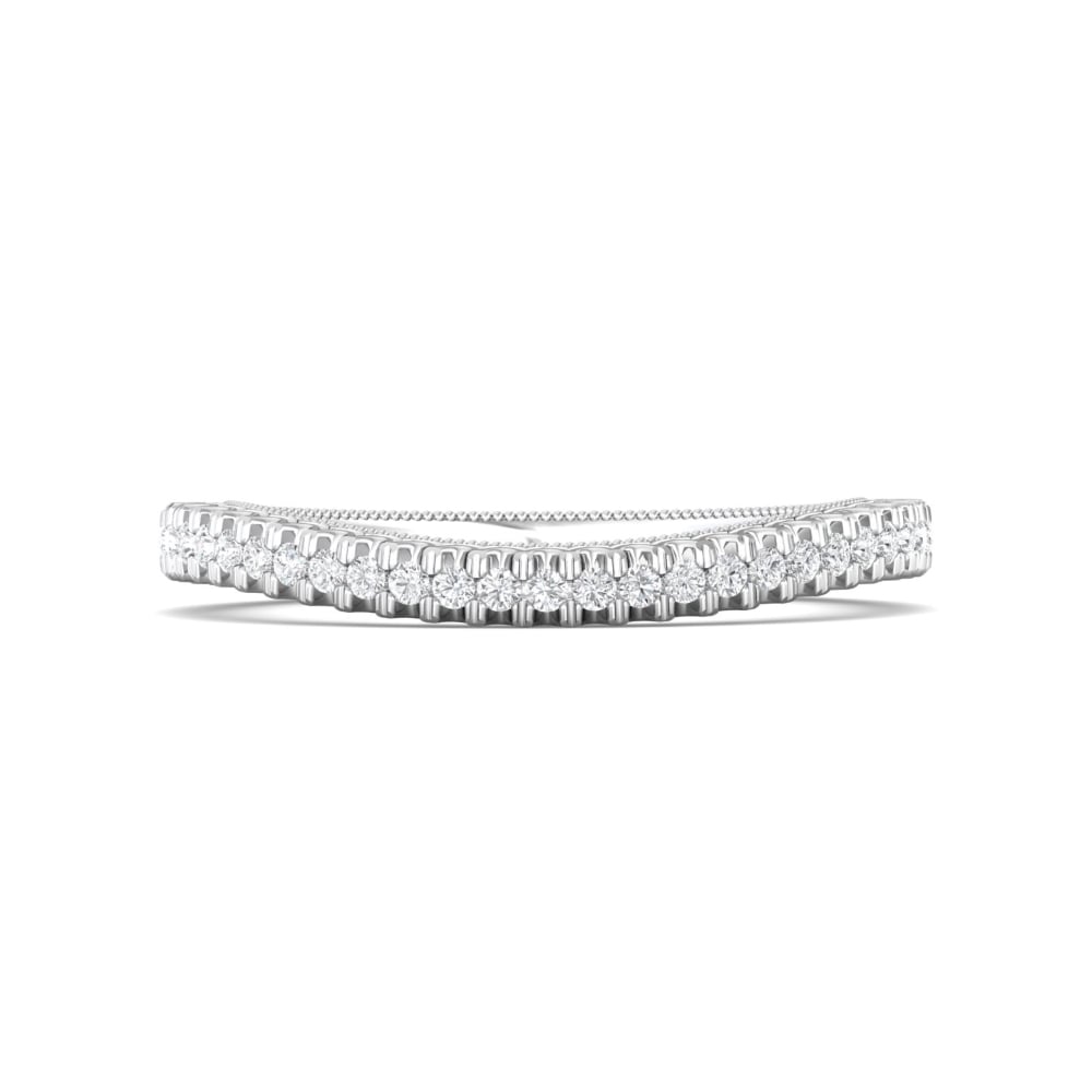 FlyerFit® Platinum Micropave Cutdown Wedding Band