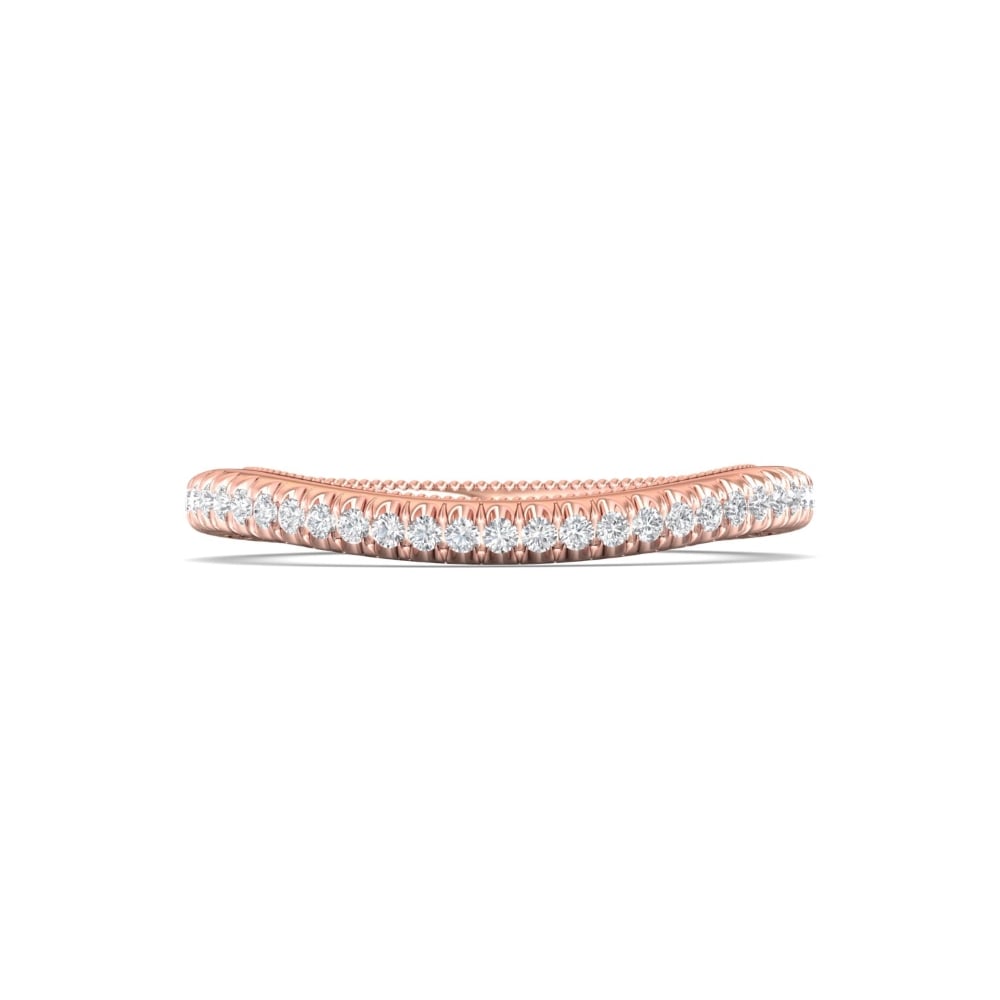 FlyerFit® 18K Pink Gold Vintage Wedding Band