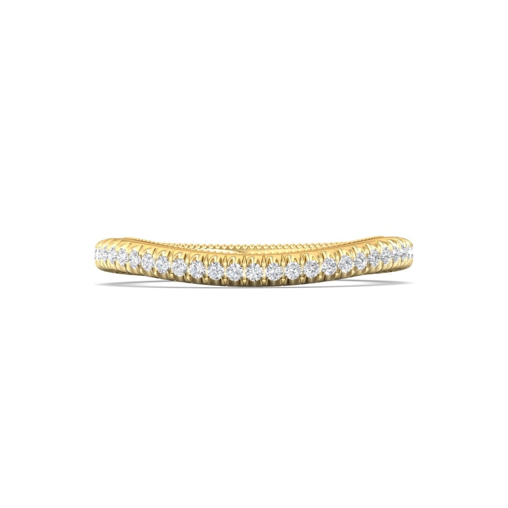 FlyerFit® 18K Yellow Gold Vintage Wedding Band