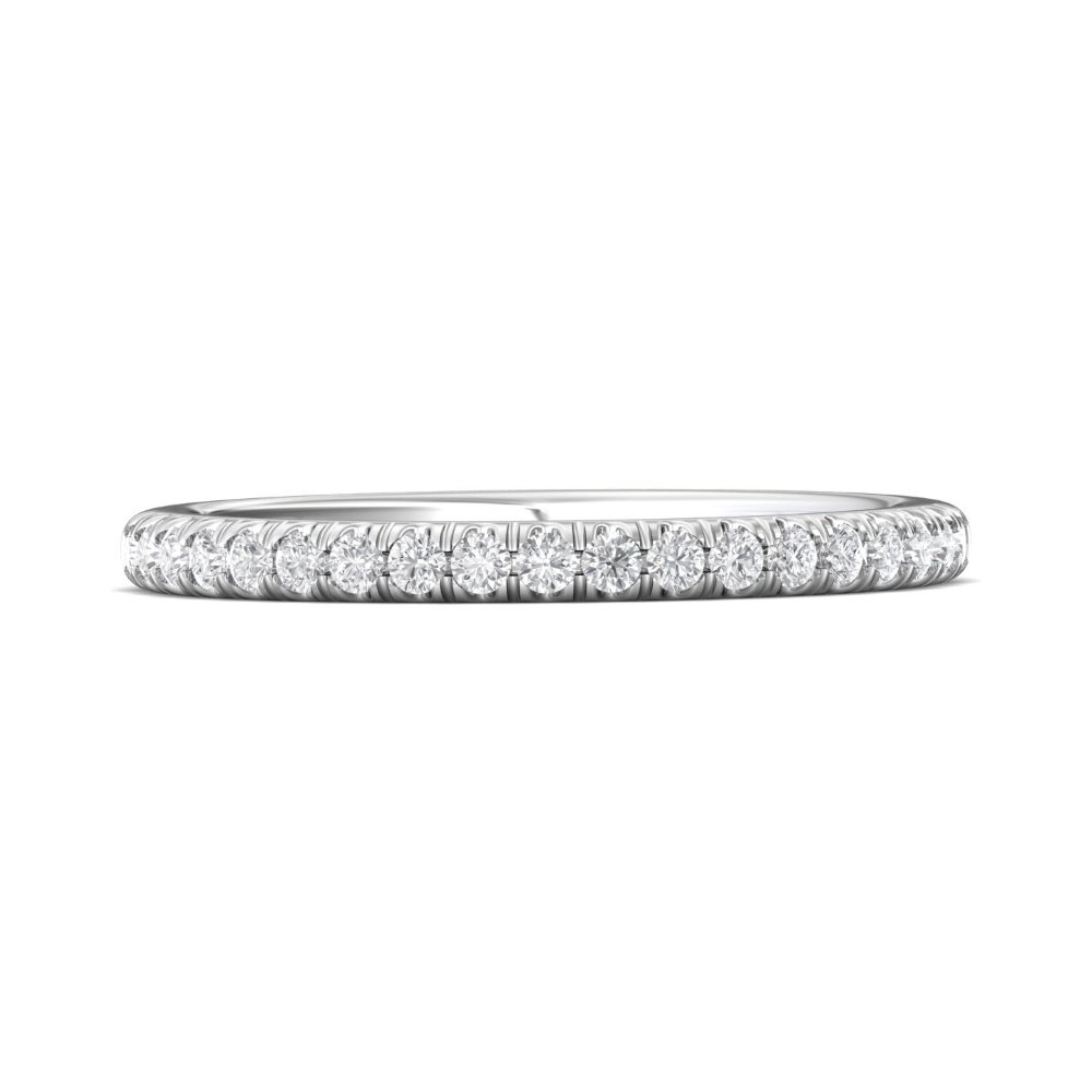 FlyerFit® Platinum Micropave Cutdown Wedding Band