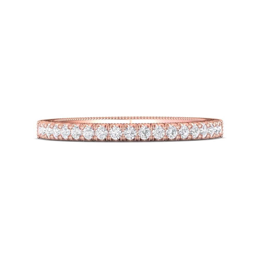 FlyerFit® 14K Pink Gold Vintage Wedding Band