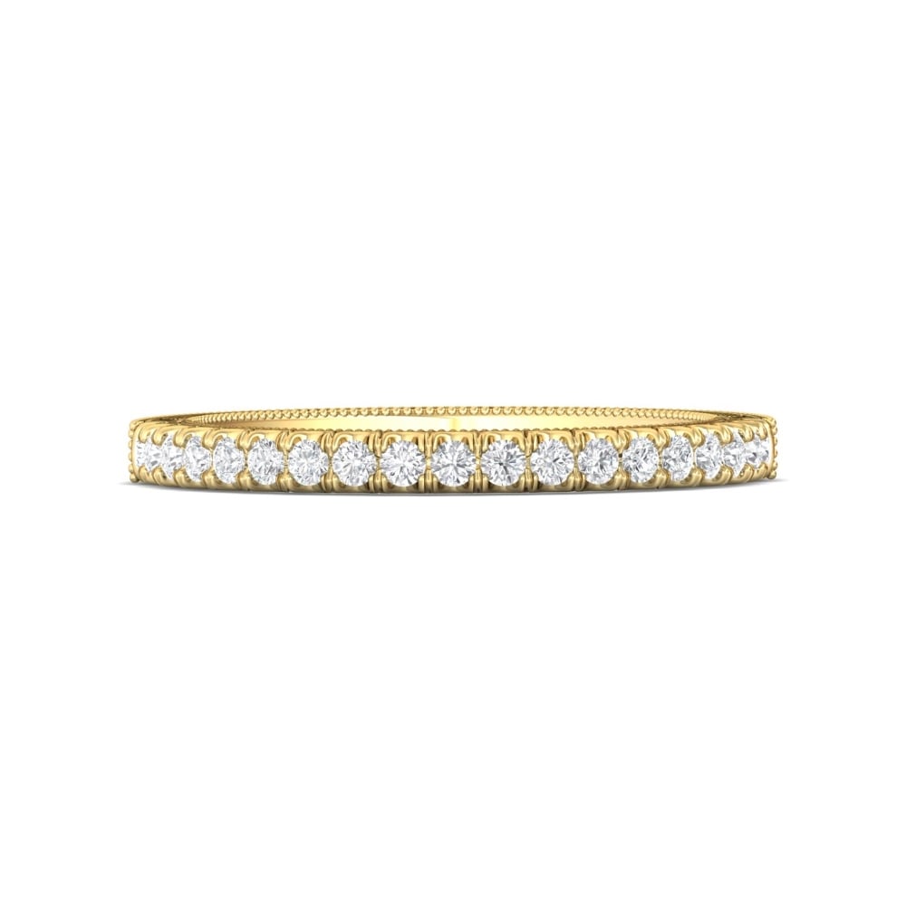 FlyerFit® 18K Yellow Gold Vintage Wedding Band