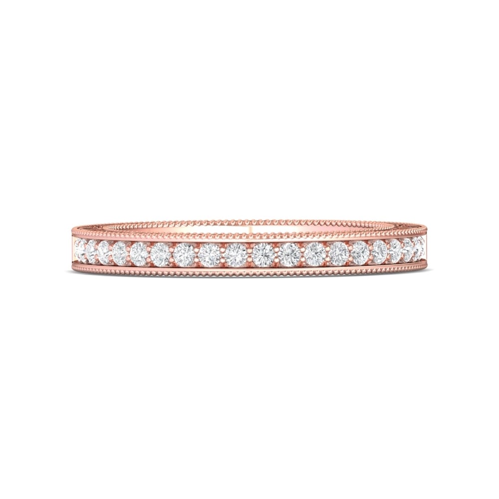 FlyerFit® 14K Pink Gold Vintage Wedding Band