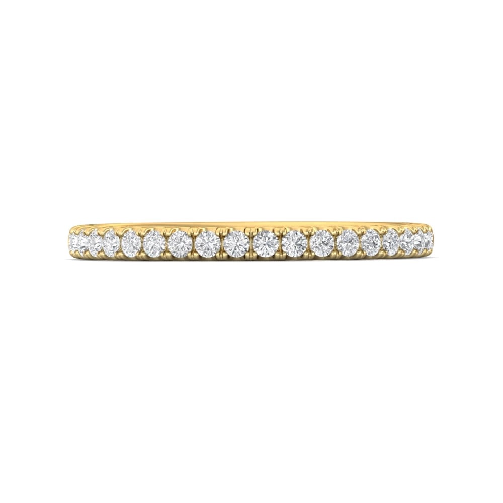 FlyerFit® 14K Yellow Gold Micropave Cutdown Wedding Band