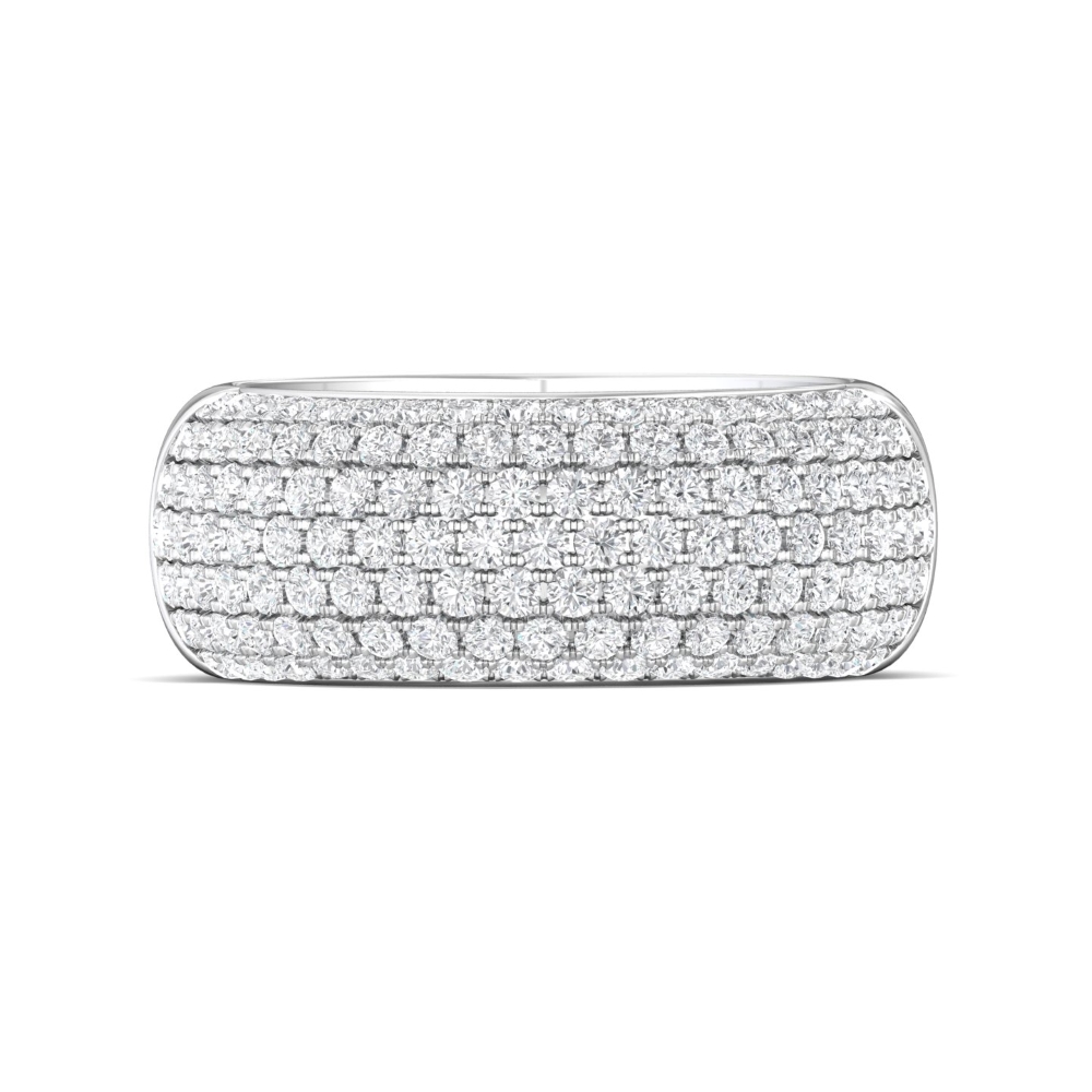 FlyerFit® Platinum Micropave Wedding Band