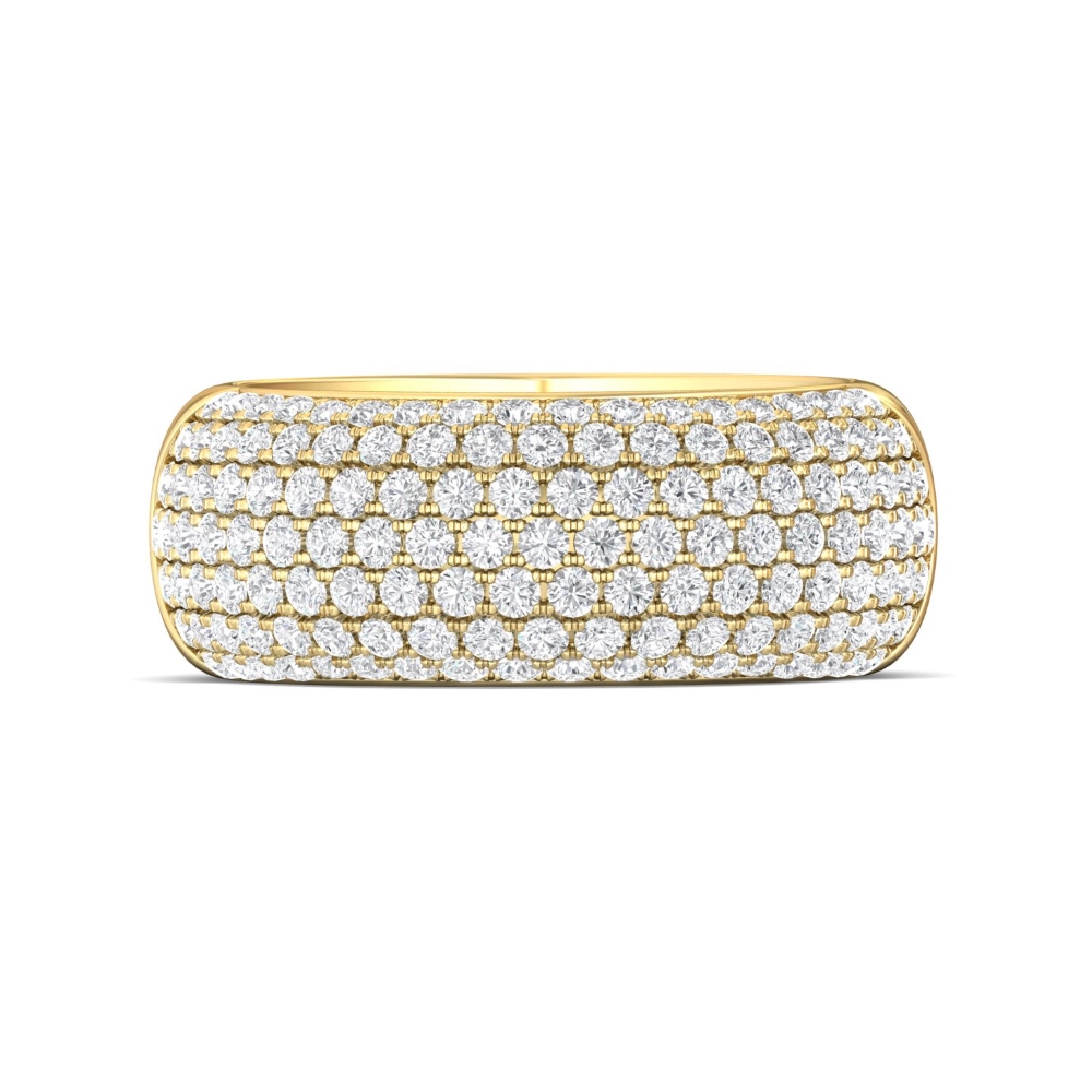 FlyerFit® 18K Yellow Gold Micropave Wedding Band