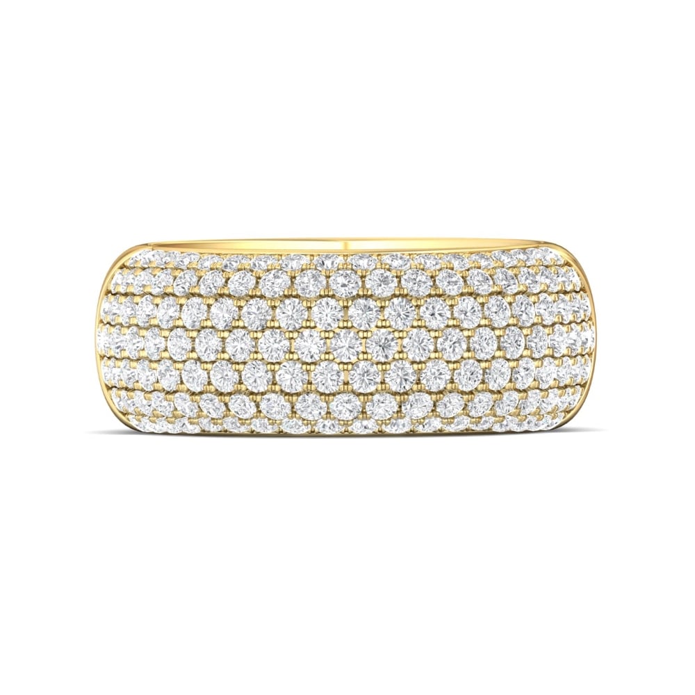 FlyerFit® 18K Yellow Gold Micropave Wedding Band