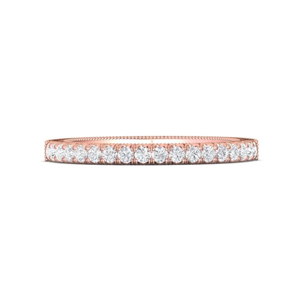 FlyerFit® 18K Pink Gold Vintage Wedding Band