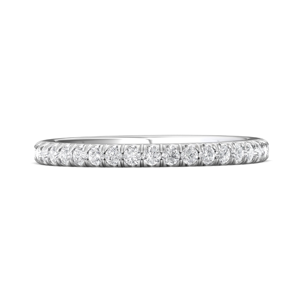 FlyerFit® Platinum Micropave Cutdown Wedding Band